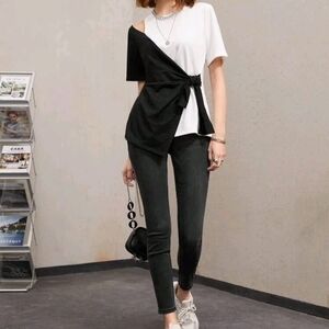 Stylish Black and White Women's Top